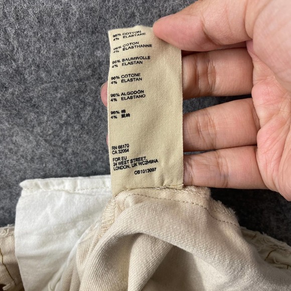 Free People Pants Beige 4 Stripe High Rise Button Fly Tapered Slim Leg High Rise - Picture 11 of 12